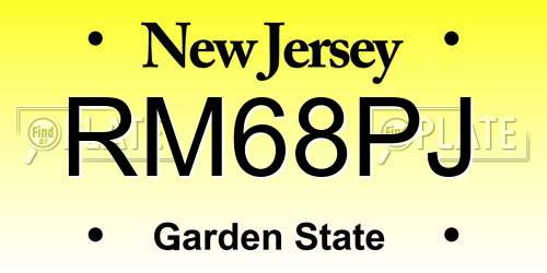 RM68PJ New Jersey License Plate