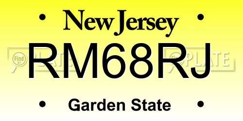 RM68RJ New Jersey License Plate