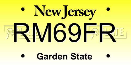 RM69FR New Jersey License Plate