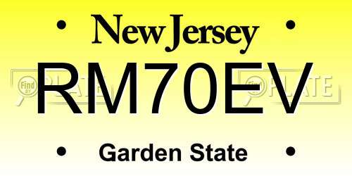 RM70EV New Jersey License Plate