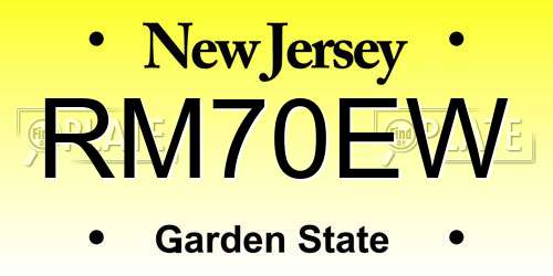 RM70EW New Jersey License Plate