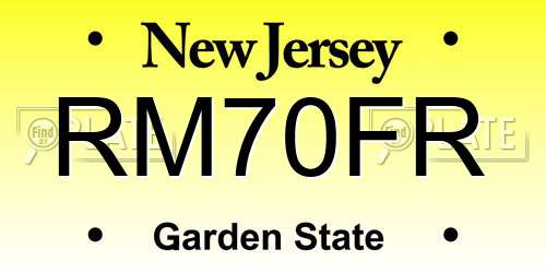 RM70FR New Jersey License Plate