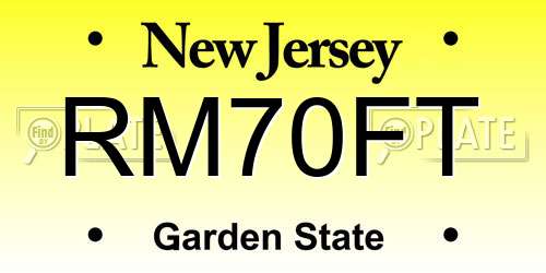 RM70FT New Jersey License Plate