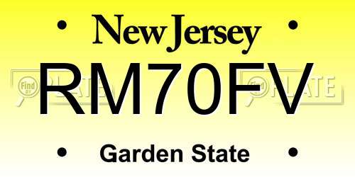 RM70FV New Jersey License Plate