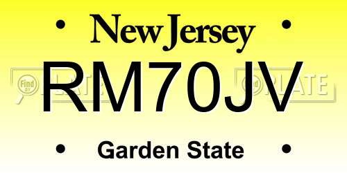 RM70JV New Jersey License Plate