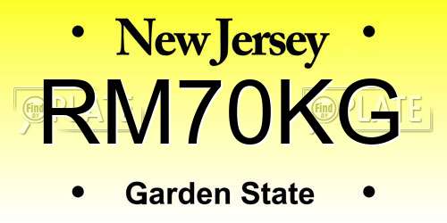 RM70KG New Jersey License Plate