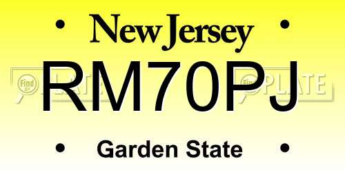 RM70PJ New Jersey License Plate