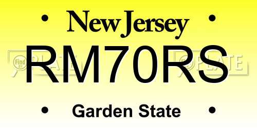 RM70RS New Jersey License Plate