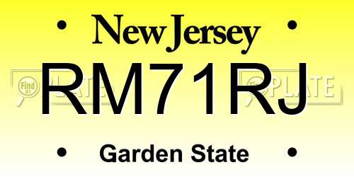 RM71RJ New Jersey License Plate