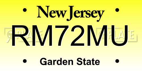 RM72MU New Jersey License Plate