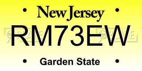 RM73EW New Jersey License Plate