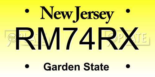 RM74RX New Jersey License Plate
