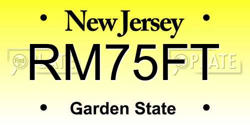 RM75FT New Jersey License Plate
