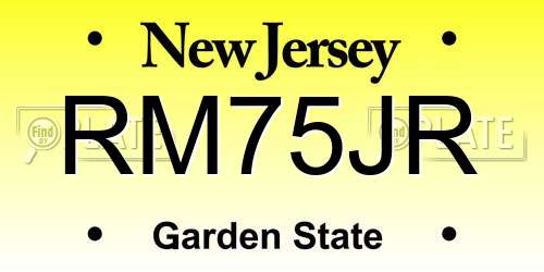 RM75JR New Jersey License Plate