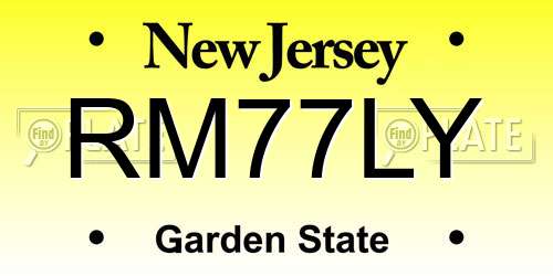 RM77LY New Jersey License Plate