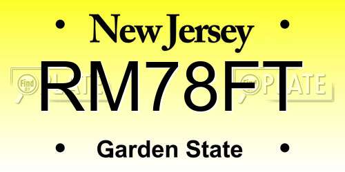 RM78FT New Jersey License Plate