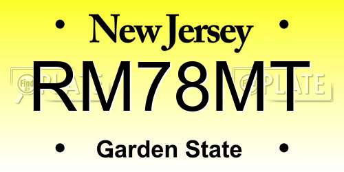 RM78MT New Jersey License Plate