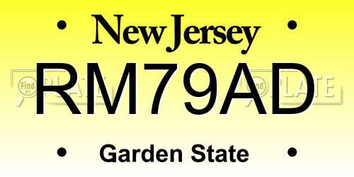 RM79AD New Jersey License Plate
