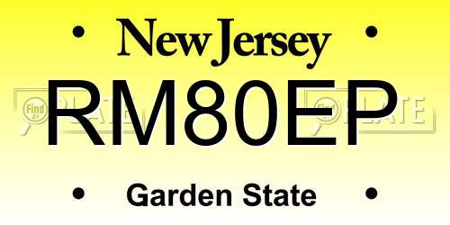 RM80EP New Jersey License Plate