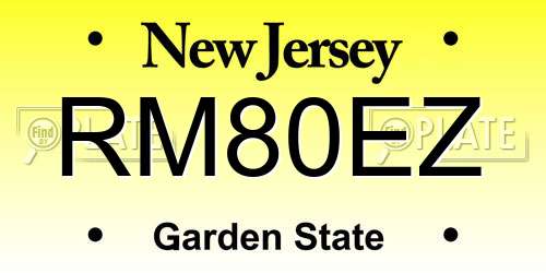 RM80EZ New Jersey License Plate