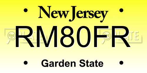 RM80FR New Jersey License Plate