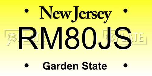 RM80JS New Jersey License Plate