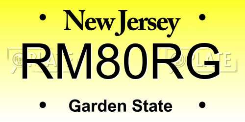 RM80RG New Jersey License Plate