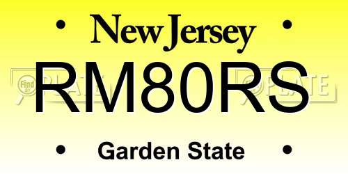 RM80RS New Jersey License Plate