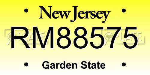 RM88575 New Jersey License Plate