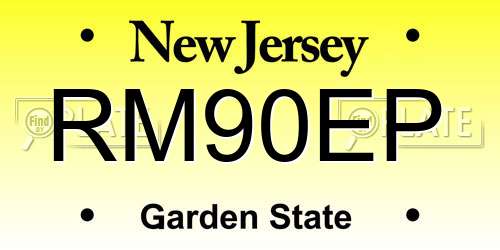 RM90EP New Jersey License Plate