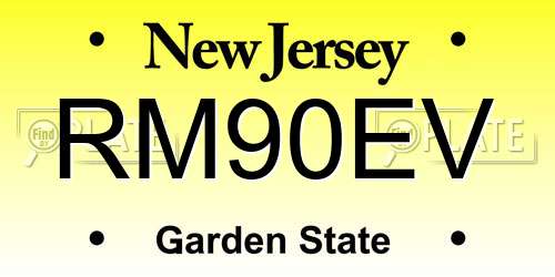 RM90EV New Jersey License Plate