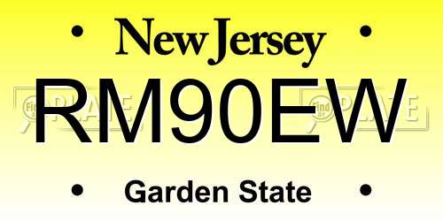 RM90EW New Jersey License Plate