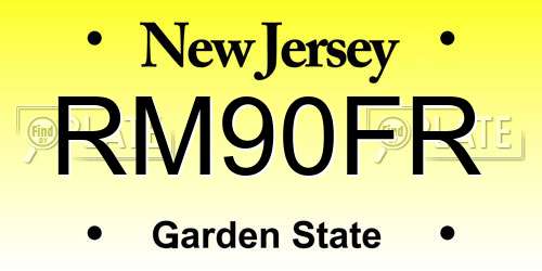RM90FR New Jersey License Plate