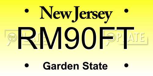 RM90FT New Jersey License Plate