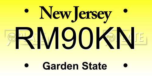 RM90KN New Jersey License Plate