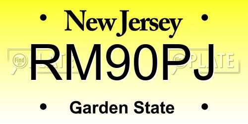 RM90PJ New Jersey License Plate