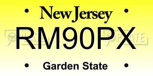 RM90PX New Jersey License Plate