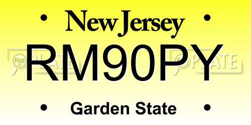 RM90PY New Jersey License Plate