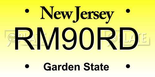 RM90RD New Jersey License Plate