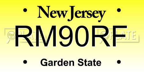 RM90RF New Jersey License Plate