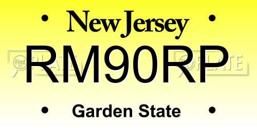 RM90RP New Jersey License Plate