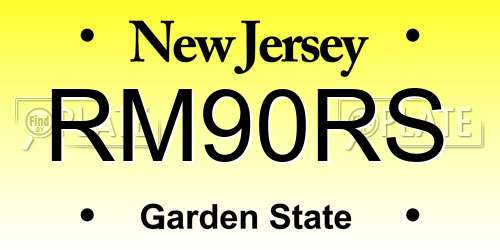 RM90RS New Jersey License Plate