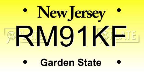 RM91KF New Jersey License Plate