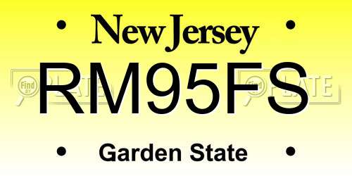 RM95FS New Jersey License Plate