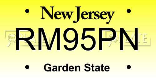 RM95PN New Jersey License Plate