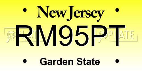 RM95PT New Jersey License Plate