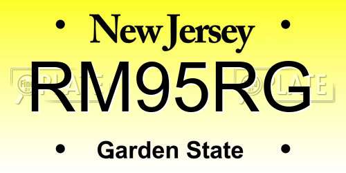 RM95RG New Jersey License Plate