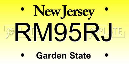 RM95RJ New Jersey License Plate