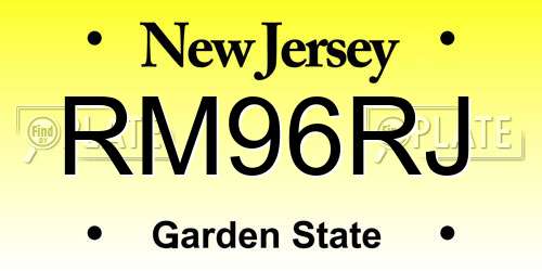 RM96RJ New Jersey License Plate