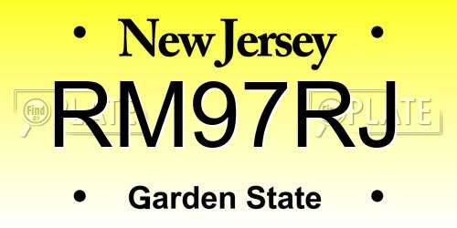 RM97RJ New Jersey License Plate